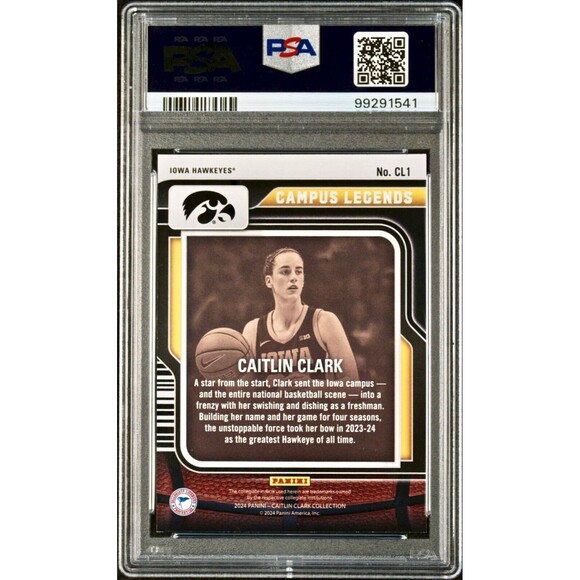 Caitlin Clark 2024 Panini College Contenders Campus Legends #CL1 Card PSA 9 Mint - Picture 2 of 2